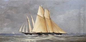 Yachts In The Solent by Robert E. Groves