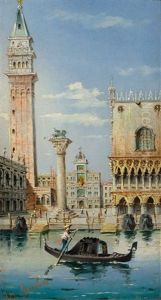 View Of Venice With The Doge's Palace by Carlo Grubacs
