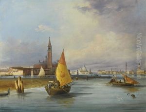 Venice, A View Of The Bacino Di San Marco With The Isola Di San Giorgio by Carlo Grubacs