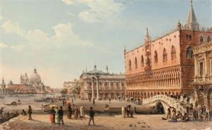 Venedig: Blick Auf Den Dogenpalast Und Santa Maria Della Salute by Carlo Grubacs