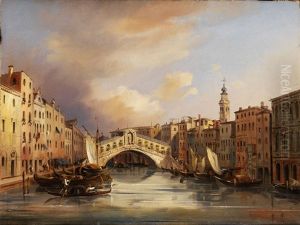 Blick Auf Die Rialtobrucke In Venedig by Carlo Grubacs