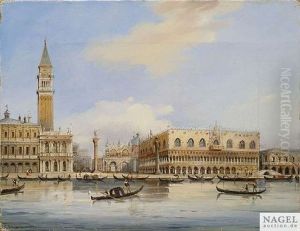 Blick Vom Bacino Di San Marco Auf Die Piazzetta