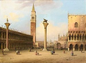 Piazzetta San Marco, Venice (+ Santa Maria Della Salute, Venice; Pair) by Carlo Grubacs