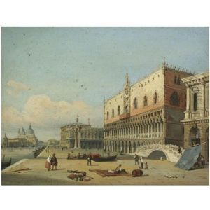Venice, A View Of The Doge's Palace And Piazzetta Looking West From The Riva Degli Schiavoni