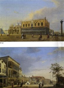Venezia, Riva Degli Schiavoni (+ Venezia, La Piazzetta Con Palazzo Ducale; 2 Works) by Carlo Grubacs