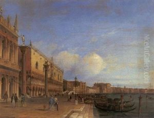 Promenade Vor Dem Dogenpalast Zu Venedig