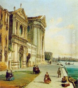 Blick Auf Den Canale Della Giudecca Mit Der Gesuati-kirche In Venedig