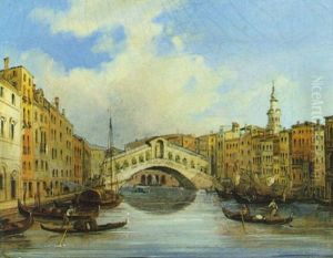 Blick Auf Die Rialto Brucke In Venedig by Carlo Grubacs