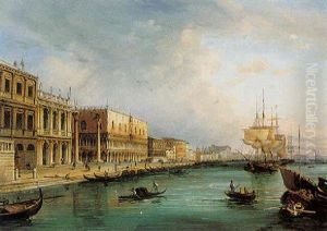 The Doges' Palace Seen From The Grand Canal by Carlo Grubacs