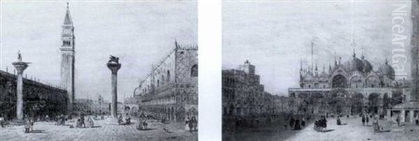 St. Mark's Square, Venice; St. Mark's Venice                A Pair One Indistinctly Signed - view 1