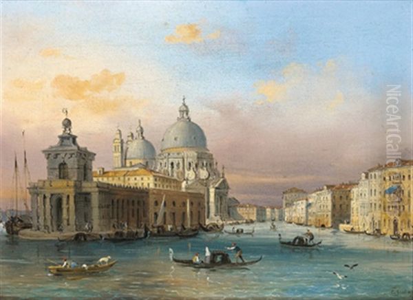 Blick Auf Den Canale Grande In Venedig Mit Der Dogana Und Der Santa Maria Della Salute Kirche - view 1