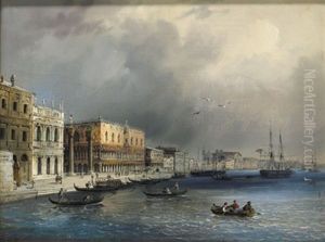 Blick Auf Das Markusbecken, Libreria Und Riva Degli Schiavoni Blick Auf Das Markusbecken, Libreria Und Riva Degli Schiavoni