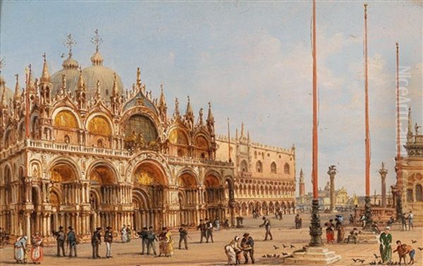 A View Of St Mark"s Basilica And A View Of St Mark"s Square; A View Of St Mark"s Square - view 1