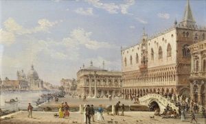 Doge's Palace With The Ponte Della Paglia by Giovanni Grubas