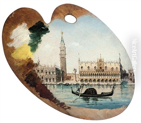 A Gondolier Before The Molo, Venice - view 1