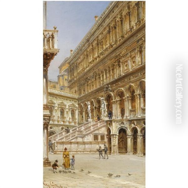 The Giants' Staircase In The Courtyard Of The Doge's Palace - view 1