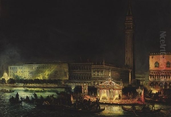 Velence A Dozse-palotaval Es A Szent Mark Terrel (venice With The Doge's Palace And The St. Mark's Square) - view 1