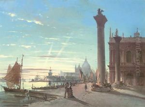 The Piazzetta Of San Marco At Dusk, Venice
