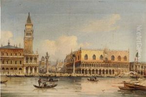 Gondolas Approaching Piazza San Marco, Venice