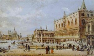 Blick Von Riva Degli Schiavoni, Auf Die Ponte Della Paglia, Die Mole San Marco Und Im Hintergrund S. M. Salute Blick Von Riva Degli Schiavoni, Auf Die Ponte Della Paglia, Die Mole San Marco Und Im Hintergrund S. M. Salute