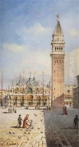 Am Markusplatz In Venedig by Marco Grubas