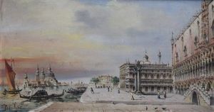 Tourists On The Riva Degli Schiavoni, Venice by Marco Grubas