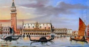 Venetian Scenes (pair) by Marco Grubas