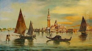 Venedig, Blick Auf Isola Di San Gorgio Maggiore Mit Reicher Schiffsstaffage by Marco Grubas