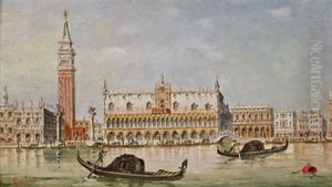 Blick Auf Den Dogenpalast In Venedig by Marco Grubas