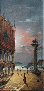 Der Markusplatz In Venedig Im Mondschein by Marco Grubas