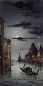 Mondnacht In Venedig Mit Blick Auf S. M. Della Salute by Marco Grubas