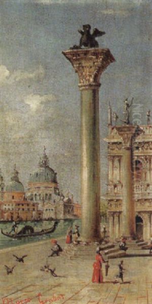 Blick Auf Die Markussaule Und Santa Maria Della Salute - view 1