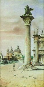 Blick Von Der Piazetta Auf Die Salutekirche In Venedig