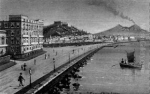 Das Grand Hotel Napoli Mit Blick Auf Den Vesuv