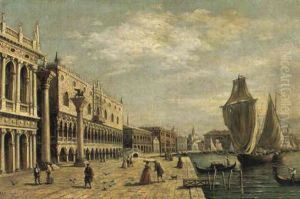 Blick Auf Die Biblioteca Marciana Und Den Dogenpalast by Marco Grubas