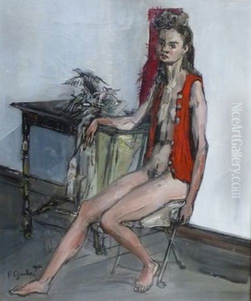 Nu Assis Au Tricot Rouge - view 1