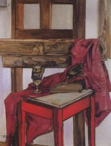 Nature Morte A La Draperie Rouge by Francis Gruber