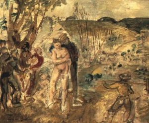 Femme Nue Avec Un Homme Dans Un Paysage by Francis Gruber