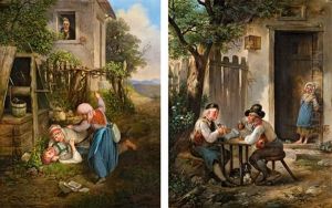 Ohne Titel (+ Another; Pair) by Franz Joseph Gruber