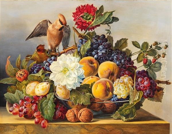Still Life With Bowl Of Fruit And Nuts - view 1