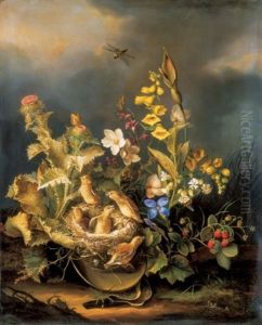 Still Life With Bird Nest by Karl Franz Gruber