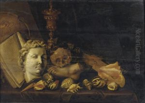 A Vanitas With A Globe, A Manuscript, The Head And Foot Of Classical Sculptures
