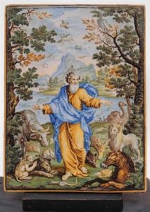 St Francis Standing In A Water
Landscape With Mountains Beyond Surrounded By Numerous Animals, Birds And Sea Creatures by Liborio Grue