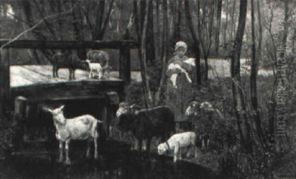 A Shepherdess And Her Flock - view 1