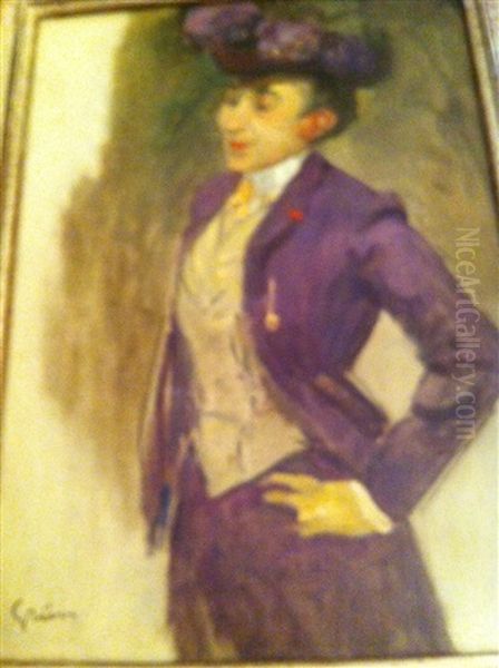 Portrait De Louise Abbema En Violet - view 1