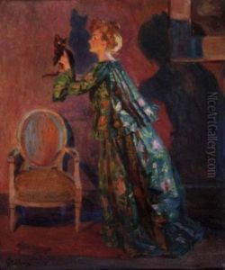 Elegante Au Petit Chat by Jules Alexandre Gruen