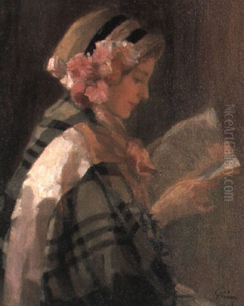 Portrait Of A Young Girl Reading - view 1