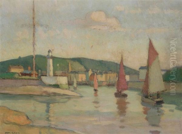 Bretagne, Bateau Entrant Au Port A Maree Basse - view 1
