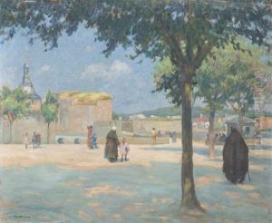 Place Animee A Concarneau by Maurice Grun