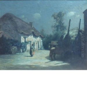 Village Street At Night by Maurice Grun